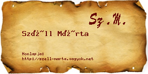 Széll Márta névjegykártya
