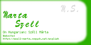 marta szell business card