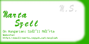 marta szell business card